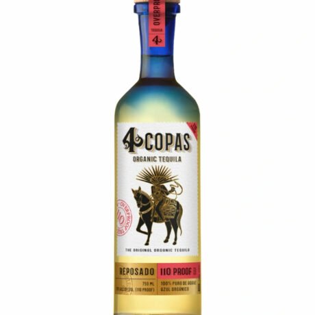 4 Copas Organic Tequila Reposado Overproof 110 750mL