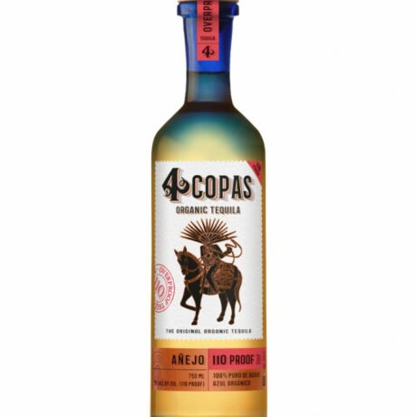 4 Copas Organic Tequila Añejo Overproof 110 750mL